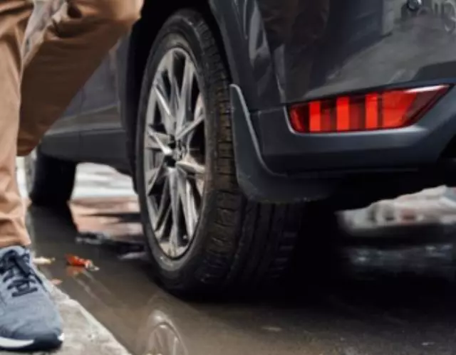 KPF1V3460 - : 2022-2024 Mazda CX-5 Rear Mudflap Splash Guards Set Of 2 Black for Mazda: CX-5 Image