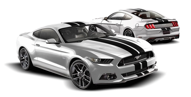 VJR3Z6320000HB - : Graphics Kit - White, Single Over The Top 7 Inch Stripe for Ford: Mustang Image