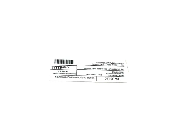 47480533AA - Labels: Vehicle Emission Control Information Label for Mopar Image image