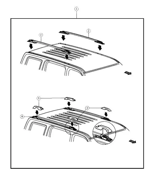 Luggage Rack Cover, Front Right - Mopar (55157424AB)
