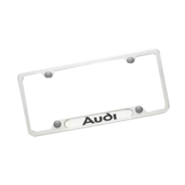 ZAW355016 - Exterior: 2004-2025 Audi - License Plate Frame With Audi Logo - Polished for Audi: A3, A3 Quattro, A3 Sportback e-tron, A4 allroad, A4 Quattro, A5 Quattro, A6 allroad, A6 Quattro, A7 Quattro, A7 Sportback, A8 Quattro, allroad, e-tron GT, Q3, Q4 e-tron, Q5, Q7, Q8, R8, RS e-tron GT, RS3, RS5, RS7, S3, S4, S5, S6, S7, S8, SQ5, SQ7, SQ8, TT Quattro, TT RS Quattro, TTS Quattro Image