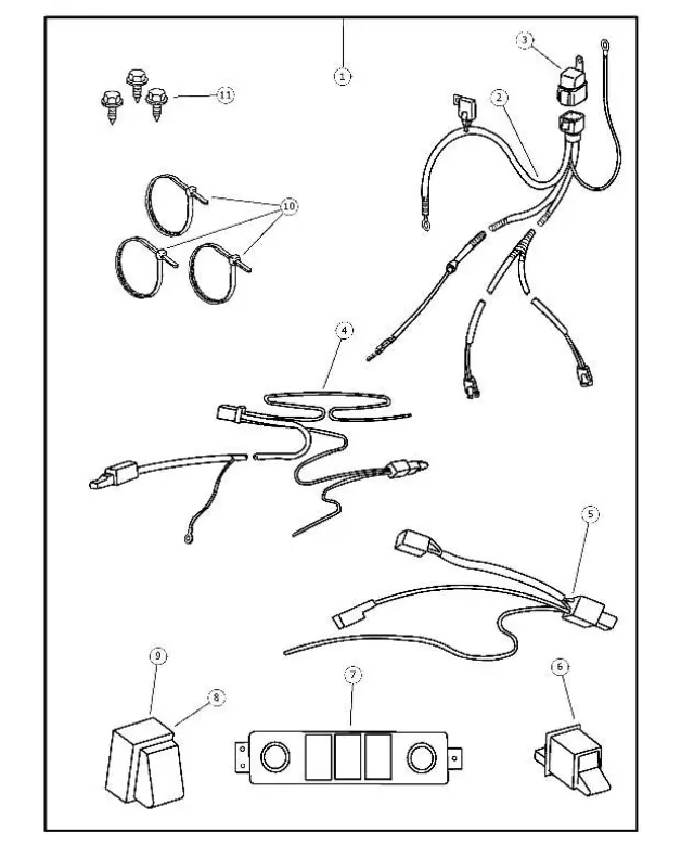 82204235 - Mopar Accessories - Component Parts: Off Road Light Install Package for Mopar Image