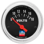 880788 - : GAUGE, VOLTMETER, 2-1/16", 8-18 VOLTS, ELEC, MOPAR CLASSIC for AutoMeter Image