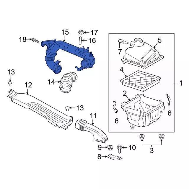 LX6Z9C623G - : Engine Air Intake Hose for Ford: Bronco Sport, Escape Image