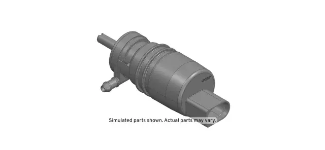 84993622 - Body: Washer Pump for Buick: Cascada, Enclave, LaCrosse, Regal, Regal Sportback, Regal TourX, Verano | Cadillac: ATS, CTS, ELR, XTS | Chevrolet: Cruze, Cruze Limited, Impala, Malibu, Malibu Limited, Silverado 1500, Silverado 1500 LTD, Sonic, Traverse, Volt | GMC: Sierra 1500, Sierra 1500 Limited Image image