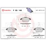 P85146 - : PRIME Low-Met Brake Pad Set for Brembo Image