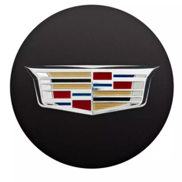 19329847 - : Wheel Center Caps, Black W/Color Crest Logo for Cadillac: ATS, CTS, ELR, XT4 Image