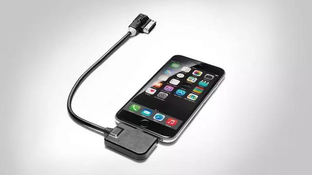 4F0051510AC - Audio/Video: Iphone Adapter Cable for Audi: A4 Quattro, A5 Quattro, A6 Quattro, A7 Quattro, allroad, Q5, R8, RS5, S4, S5, TT Quattro, TT RS Quattro, TTS Quattro Image