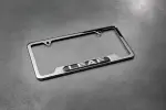 999MB8X000 - Exterior: License Plate Frame - LEAF (SS Finish with Leaf Logo) for Nissan Image