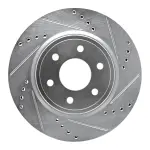 63167092R - : DFC Brake Rotor - Drilled and Slotted - Silver for DYNAMIC FRICTION Image