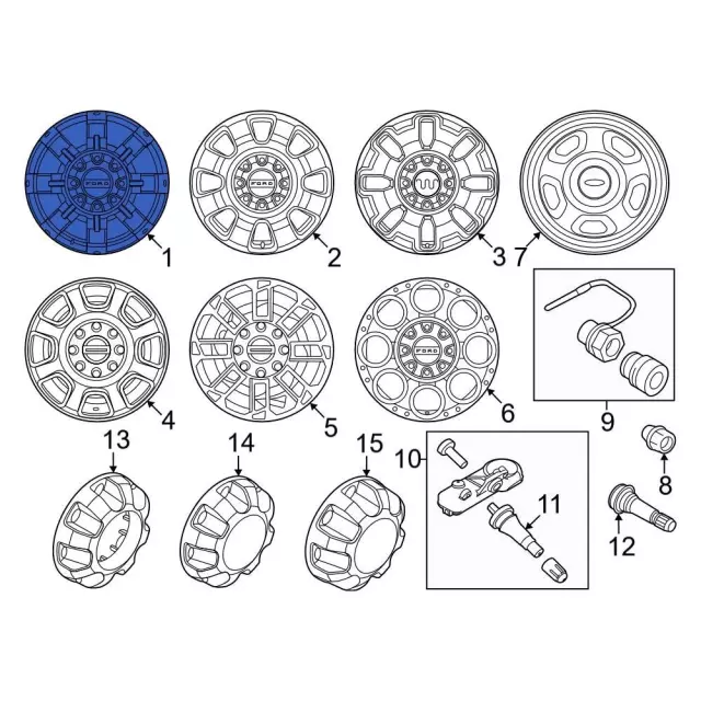 PC3Z1007C - Suspension: Wheel, Alloy for Ford: F-250 Super Duty, F-350 Super Duty Image