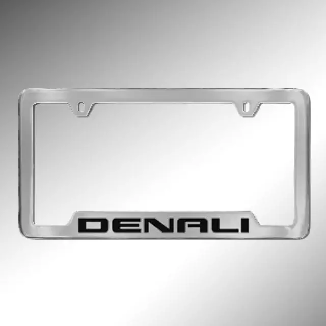 19330370 - Exterior: License Plate Frame, Chrome for GMC: Acadia, Canyon, Savana 2500, Savana 3500, Savana 4500, Sierra 1500, Sierra 1500 Limited, Sierra 2500 HD, Sierra 3500 HD, Terrain, Yukon, Yukon XL, Yukon XL 1500 Image