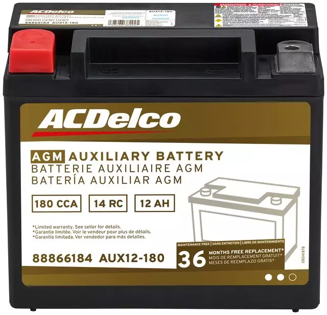 AUX12180 - Electrical: ACDelcoâ„¢ Vehicle Battery for Chevrolet: Impala, Malibu, Malibu Limited Image