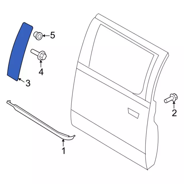 Molding Door Outside - Ford (FL3Z-1520555-SG)