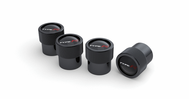8W48PL4100C - : Valve Stem Caps, Type R, Black for Honda: Accord, Civic, CR-V, Fit, HR-V, Insight, Ridgeline Image