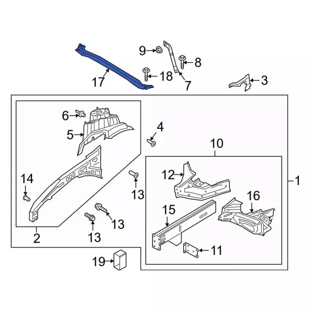 L1MZ16A200A - Body: Cross Bar for Ford: Explorer, Police Interceptor Utility Image