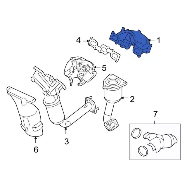 7E5Z9430BA - Exhaust: Manifold for Ford: Escape, Fusion | Mercury: Mariner, Milan Image