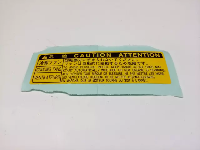 1679346010 - Body: Caution Label for Scion: xA, xB | Toyota: Avalon, Camry, Corolla, Echo, Matrix, Paseo, RAV4, Sienna, Tercel Image