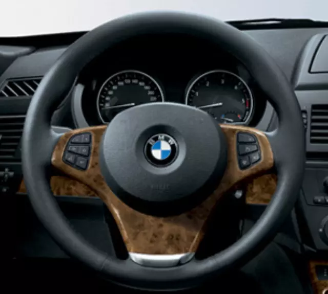 32300414193 - Interior: Wood And Leather Steering Wheel Trim - Ash for BMW: X3 Image