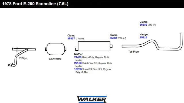 18209 - : SoundFX Direct Fit Exhaust Muffler 2.5" Inlet (ID) 2.5" Outlet (ID) for Walker Exhaust Image