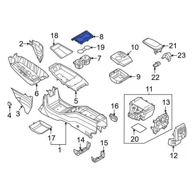LJ8Z5813562AC - Body: Cup Holder Bezel for Ford: Mustang Mach-E Image