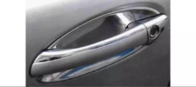 66881239 - Exterior: Chrome Door Handle Protectors for Mercedes-Benz: C230, C240, C280, C32 AMG, C320, C350, C55 AMG, CLS500, CLS55 AMG, CLS550, CLS63 AMG, E320, E350, E500, E55 AMG, E550, E63 AMG Image