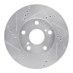 63176052L - : DFC Brake Rotor - Drilled and Slotted - Silver for DYNAMIC FRICTION Image