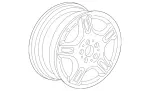 66031302 - : Wheel Alloy 5-double-spoke 7.5x17 for Mercedes-Benz: 180C, C230, C240, C280, C32 AMG, C320, C350, C55 AMG, CLK500, CLK55 AMG Image