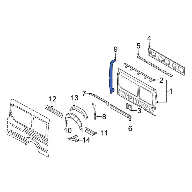 Body D-Pillar Reinforcement - Ford (SK4Z-6140454-C)