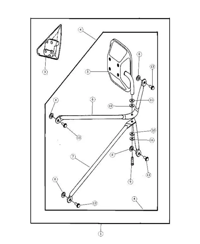 4746374 - Mopar Accessories - Component Parts: Mirror Bracket, Lower Right for Dodge: Ram 1500, Ram 2500, Ram 3500 Image