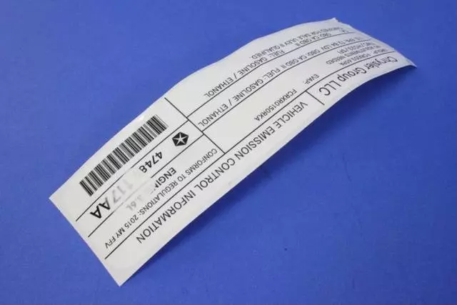 Vehicle Emission Control Information Label - Mopar (47480117AA)