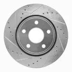 63142000L - : DFC Brake Rotor - Drilled and Slotted - Silver for DYNAMIC FRICTION Image