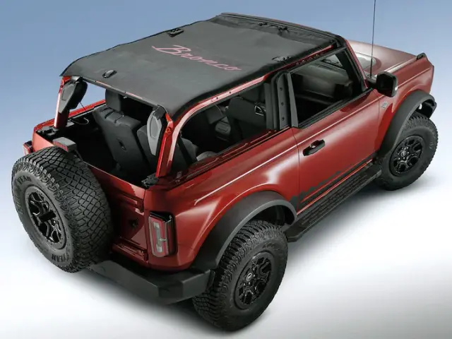 VM2DZ54500W00K - Exterior: Bronco Script Bimini Top Black With Pink for Ford: Bronco Image