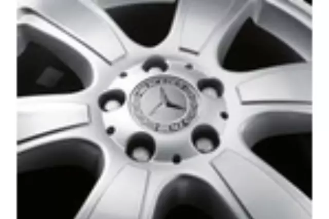 Hub Cap - Star With Laurel Wreath - Black - Mercedes-Benz (171-400-01-25-9040)