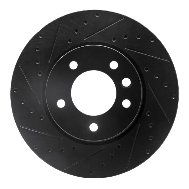 63374049D - Brakes &amp; Brake Parts: DFC Brake Rotor - Drilled and Slotted - Black for DYNAMIC FRICTION Image