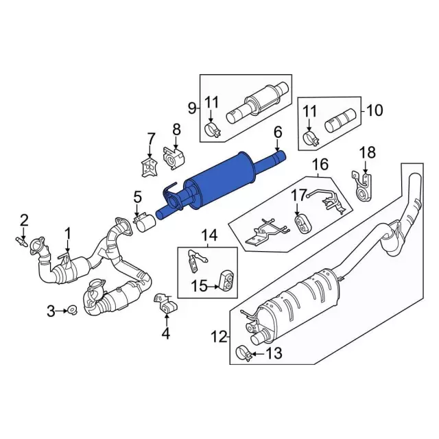 LC3Z5201B - : Center Pipe for Ford: F-250 Super Duty, F-350 Super Duty, F-450 Super Duty Image