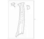 22269007257M85 - : Upper Center Pillar Trim for Mercedes-Benz Image