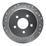 63154142L - : DFC Brake Rotor - Drilled and Slotted - Silver for DYNAMIC FRICTION Image