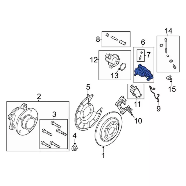NZ6Z2553A - Brakes: Caliper for Ford Image