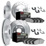 741454028 - : DFC Brake Rotor - Drilled &amp; Slotted - Silver- HD Brake Pad - Hardware for DYNAMIC FRICTION Image
