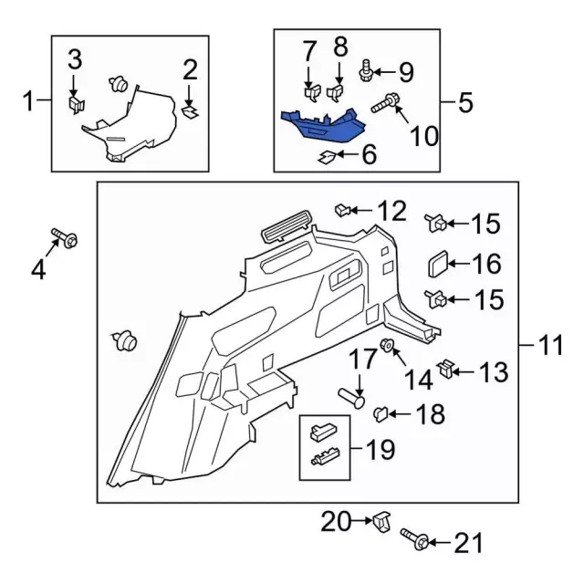 LB5Z7831010DD - Body: Rear Pillar Trim for Ford: Explorer Image