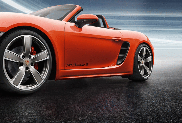 9820448001084A - Exterior: 2019-2023 Porsche 718 Boxster - Model Designation On Doors - Red for Porsche: 718 Boxster Image