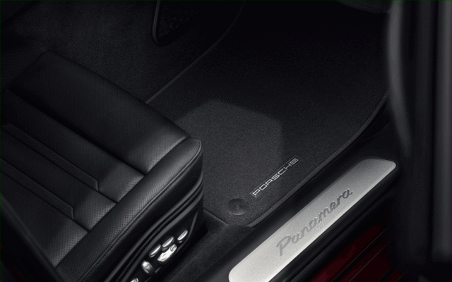 971864435A9M0 - Interior: Floor Mats With Nubuk Surround - Black for Porsche: Panamera Image