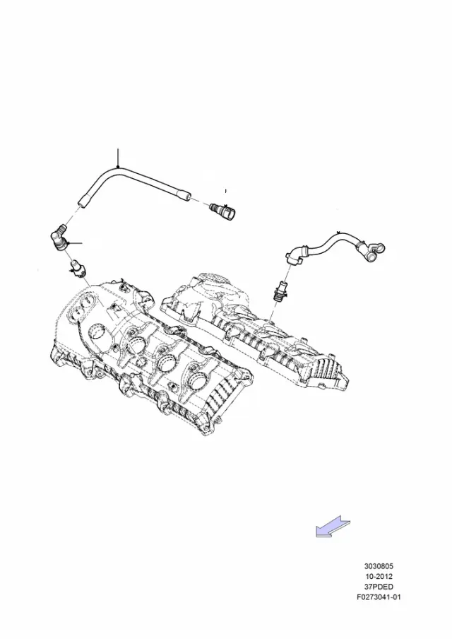 AT4Z6A664B - Emission System: PCV Hose for Ford Image