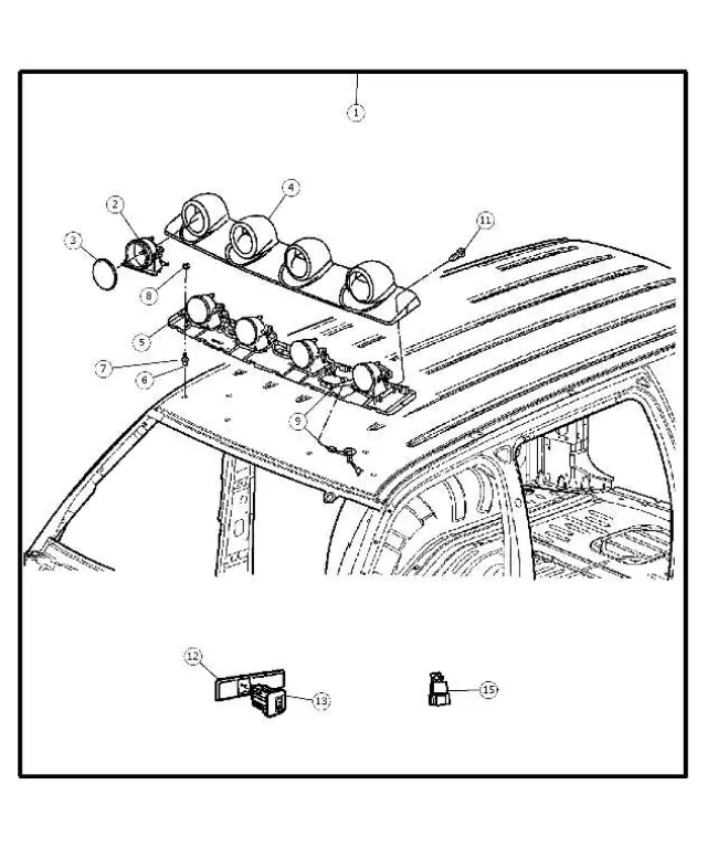 5HZ08RXFAF - Mopar Accessories - Component Parts: Light Bar Support Cover for Jeep: Liberty Image