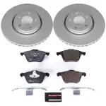ESK3063 - : Genuine Geomet Coated Rotors, ECE-R90 Brake Pads + Hardware Kit for PowerStop Image