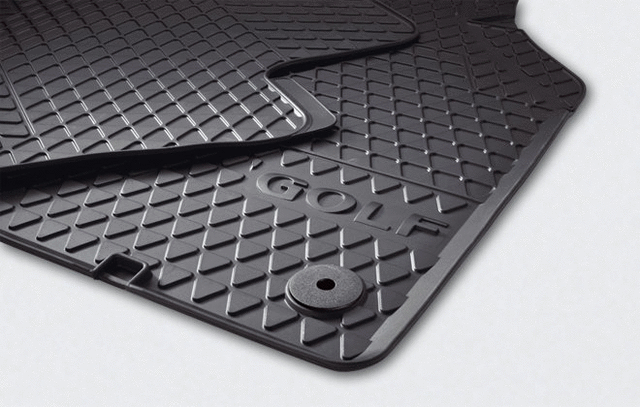 1K1061502A82V - Interior: Front, Rubber Floor Mats, European Style for Volkswagen: Golf, GTI Image