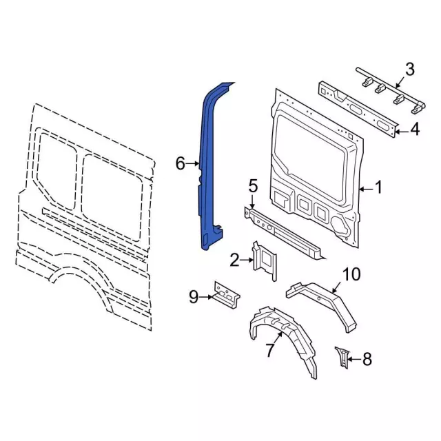 Body D-Pillar Reinforcement - Ford (SK4Z-6140454-B)