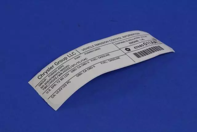 Vehicle Emission Control Information Label - Mopar (47480011AA)