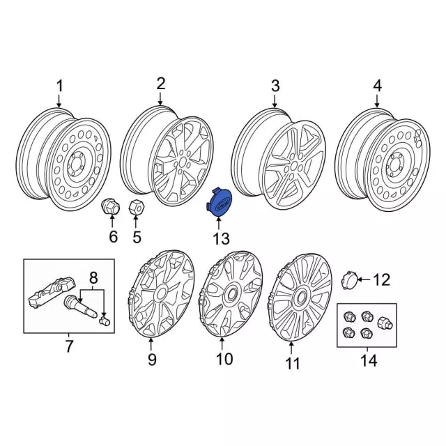 Motorcraft TPMS-35 Tire Pressure Sensors (4 Pack) | OEM F2GT-1A180-AB | For Ford F-150 Edge Mustang